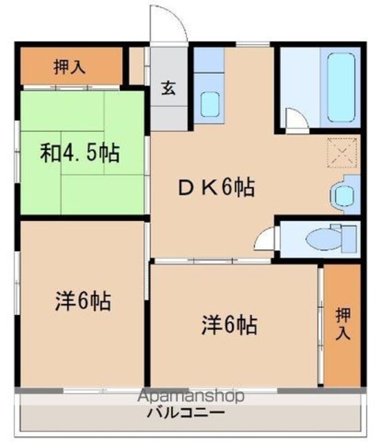 湊コーポⅡ[3DK/51.84m2]の間取図