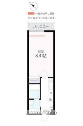 ハーミットクラブハウスＧｒｕｌｌａ[1K/24.98m2]の間取図