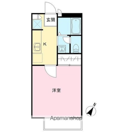 サンガーデン八幡山[1K/27.08m2]の間取図