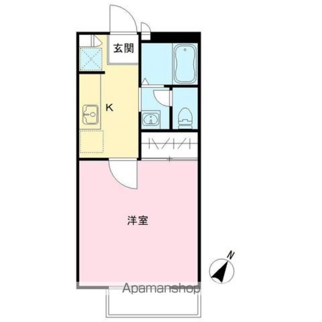 サンガーデン八幡山[1K/27.08m2]の間取図