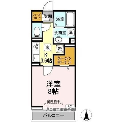 アビタシオンＫＩＩ[1K/30.03m2]の間取図