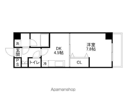 滋賀県草津市野路東６丁目[1DK/30.55m2]の間取図