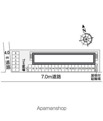 レオパレスはぴねす[1K/23.18m2]の配置図
