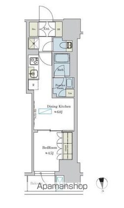 Ｂｒｉｌｌｉａ　ｉｓｔ　浅草[1DK/27.25m2]の間取図