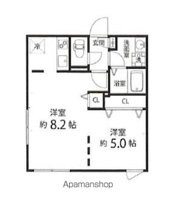Ｂｒａｎｃｈｅ目黒[1LDK/35.83m2]の間取図