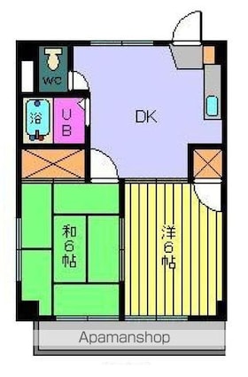 サンハイム和泉[2DK/38.88m2]の間取図