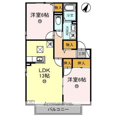リリックス ブルー B棟の間取り写真