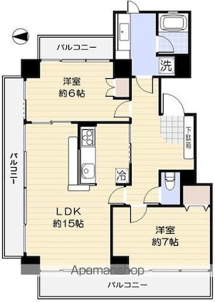 ベルペサージュ[2LDK/65.98m2]の間取図