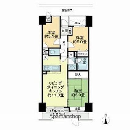 ダイアパレス立石[3LDK/62.94m2]の間取図