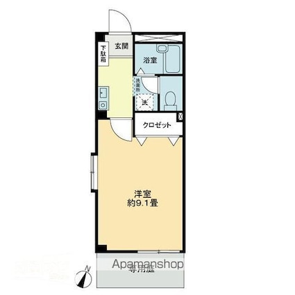 フォブールＴＷＯ[1K/26.08m2]の間取図