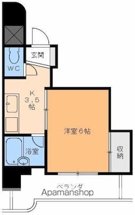 ニューあかし[1K/23.69m2]の間取図
