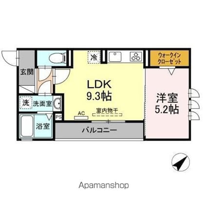 エスペランサ千種[1LDK/35.82m2]の間取図