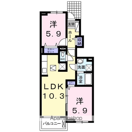 コンフォート　Ｍ[2LDK/53.22m2]の間取図