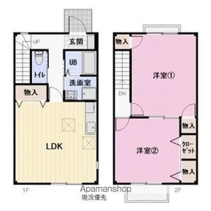 Ｂｒａｎｃｈｅ　ＭＩＹＡＳＨＩＴＡ　Ａ棟[2LDK/74.52m2]の間取図