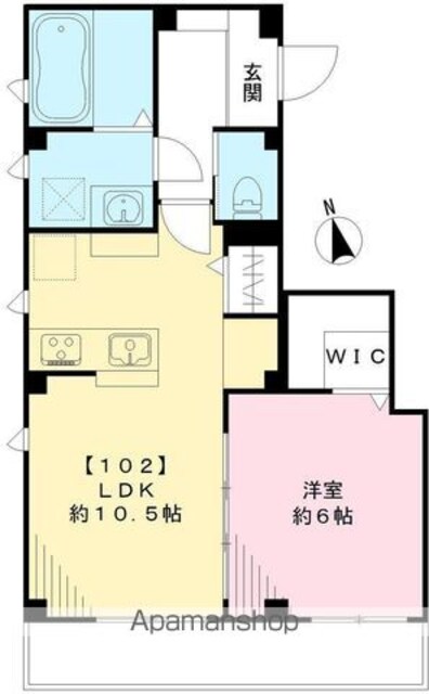 アンテリュール[1LDK/42.07m2]の間取図