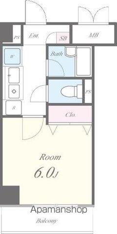 ポラーノ東高円寺[1K/20.24m2]の間取図