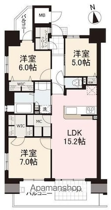 ロイヤルガーデンレインボーロード南８０１号[3LDK/78m2]の間取図