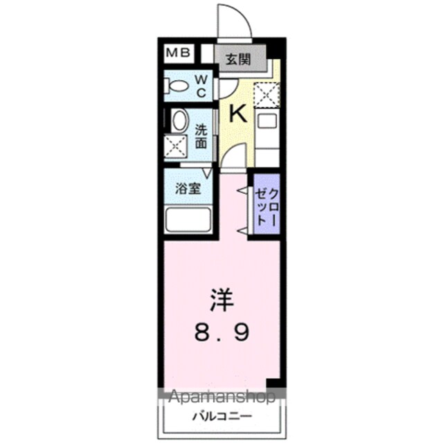 ボヌール　Ｓ[1K/26.37m2]の間取図