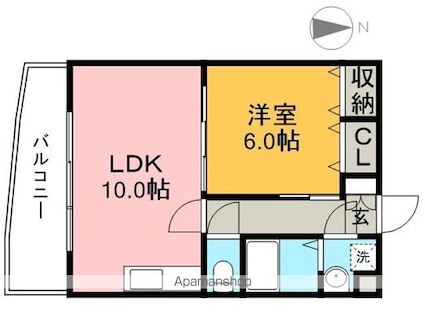 マリベールＡＺＯＮＯ[1LDK/40.04m2]の間取図