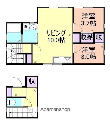 ラピュタ島崎[2LDK/47.81m2]の間取図