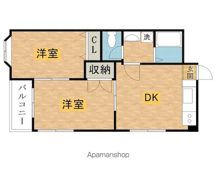 池田ビル[2DK/40.37m2]の間取図