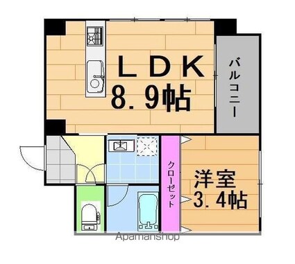 パミドール[1LDK/35.39m2]の間取図