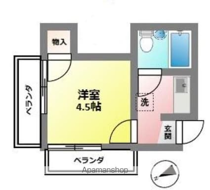 パールヴレイザー[1K/15m2]の間取図