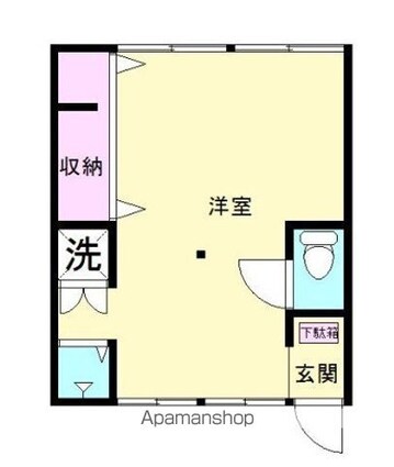 東田荘Ｂ棟[1R/21.1m2]の間取図
