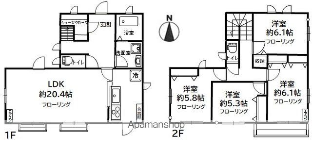 東急田園都市線 長津田駅 徒歩15分 2階建 築16年の間取り写真