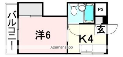 コーポ新[1K/22.56m2]の間取図