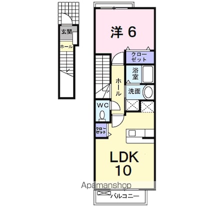 ミニョン　中澤[1LDK/42.37m2]の間取図
