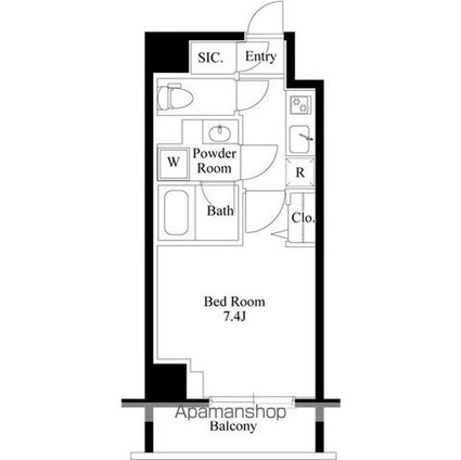 ＰＡＳＥＯ上野御徒町[1K/25.87m2]の間取図