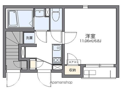 レオネクストエストⅢ[1K/22.14m2]の間取図