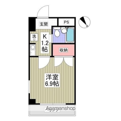 コーポときわ[1K/19.08m2]の間取図