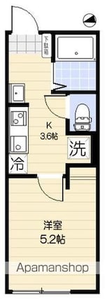 Ｂｌａｎｃ　Ｔｅｒｒａｃｅ　Ｍａｔｓｕｄｏ（ブランテラス松戸）[1K/18.51m2]の間取図