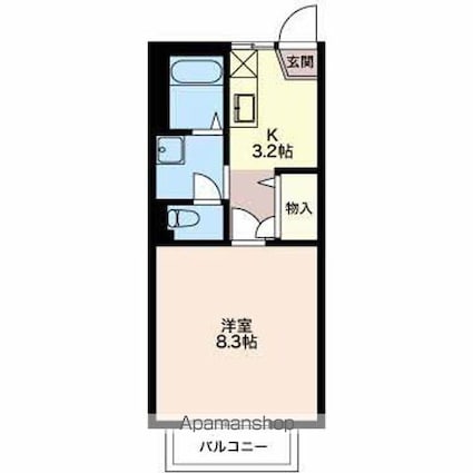 長野県松本市蟻ケ崎１丁目[1K/28.21m2]の間取図