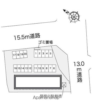レオパレス南大町Ⅱ[1K/23.61m2]の配置図