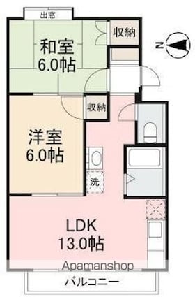 ワルツハイム[2LDK/47m2]の間取図