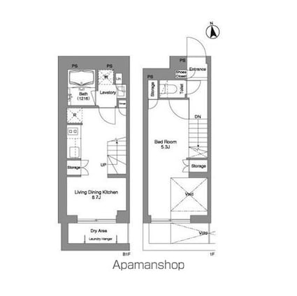 コンフォリア戸越公園[1LDK/36.82m2]の間取図