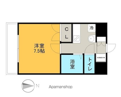 パルティール千種[1K/23.67m2]の間取図