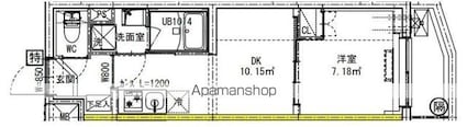 ハーモニーレジデンス新宿河田町[1DK/25.5m2]の間取図