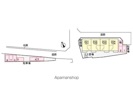 Ｍ・Ｋハイツ[2DK/45.82m2]の配置図