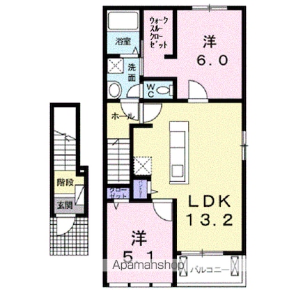 プラムガーデンⅡＣ[2LDK/58.7m2]の間取図