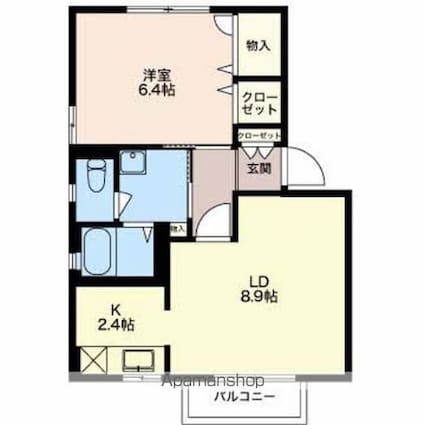 ディアス穂高[1LDK/42.28m2]の間取図