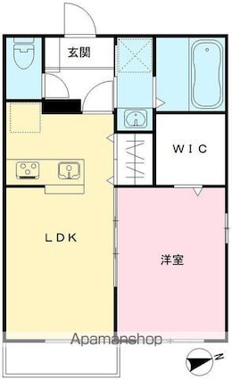 パナハイツ吉沢[1LDK/40.42m2]の間取図