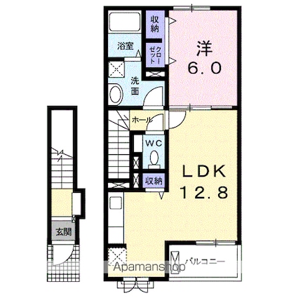 パーチェ[1LDK/49.17m2]の間取図
