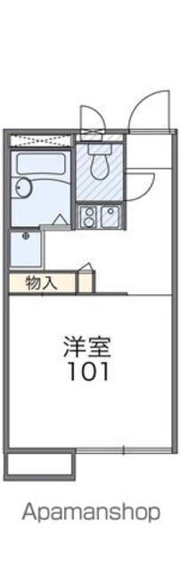 レオパレス晴雅[1K/20.28m2]の間取図