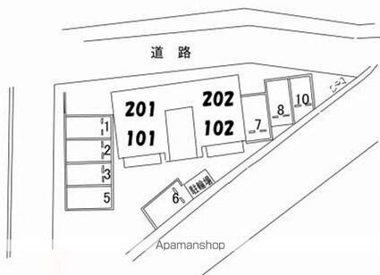 グランドーレ芦品[2K/43.01m2]の配置図