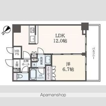 東京都中野区中野３丁目[1LDK/51.94m2]の間取図