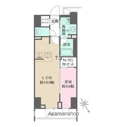 ルフォンプログレ四谷[1LDK/40.23m2]の間取図